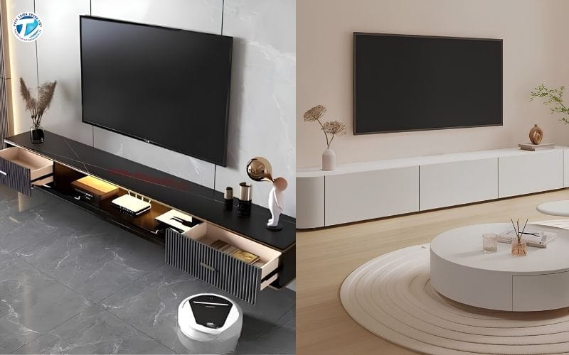 Mẫu Tủ Tivi Đẹp Treo Tường Giải Phóng Không Gian Sàn